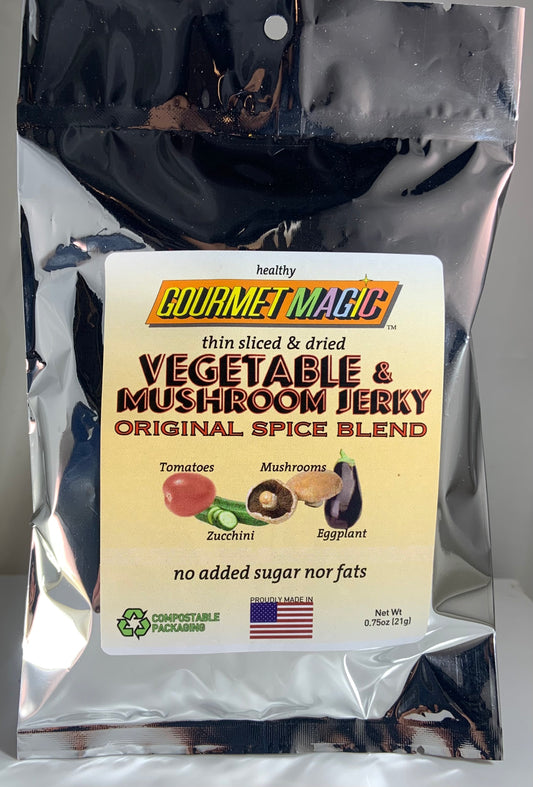 Vegetable & Mushroom Jerky (Single Serving 0.75oz Bag, 12 units) Wholesale $4.61 (MSRP $5.99)